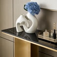 thumbnail image 6 of White Vase Set of 2 - Creative Heart Shaped Hugging Resin Vase Style Couple Vase Home Decor,Modern Tabletop Flower Vase for Living Room Coffee Table Bookshelf Shelf Entryway, 6 of 7