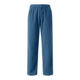 thumbnail image 4 of CPNG Teenagers Boys Straight Wide Leg Pants Drawstring Elastic Waist Corduroy Loose Boys' Pants Sweatpants(Blue,9-10 Years), 4 of 7