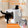 thumbnail image 2 of Enclosed Cat Litter Box with Lid Top Exit Covered Metal Stainless Steel Litter Box Leak Proof & Odorless Easy to Clean Including Cat Litter Scoop and Litter Mat, 2 of 5