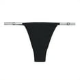 thumbnail image 2 of Nabtos Women Ribbed Cotton Thongs Adjustable Band Shine Strap Low Rise Panties Pack 6, 2 of 7
