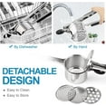 thumbnail image 6 of Potato Ricer Stainless Steel Potato Ricer Fruit and Vegetables Masher Food Ricer Large Capacity with 3 Interchangeable Discs & Inner Cup Ricer for Mashed Potatoes, 6 of 7