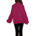 thumbnail image 4 of Seyurigaoka Women Shirt, Long Sleeve Lapel Neck Solid Color Knitting Zipper Casual Party Street Fall Spring Sweater Tops, 4 of 9