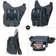 thumbnail image 5 of Bolso bandolera de hombro de lona vintage para hombre Bolso bandolera de patchwork de cuero en el pecho (03-1BLACKGREY) KAUKKO  FH03-1-Blackgrey, 5 of 5