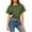 Army Green, variant on ZZwxWA Womens Slim Fit Short Sleeve Crop Tops Summer Trendy Y2K Round Neck Tee Shirt Casual Basic Cotton Blouse