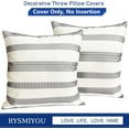 thumbnail image 4 of Decorative Throw Pillow Covers Set of 2 Light Gray Pillow Covers 20x20 inch Throw Pillows Linen Square Pillow Case,Farmhouse Outdoor Modern Boho Striped Pillow Covers for Couch Sofa, 4 of 6