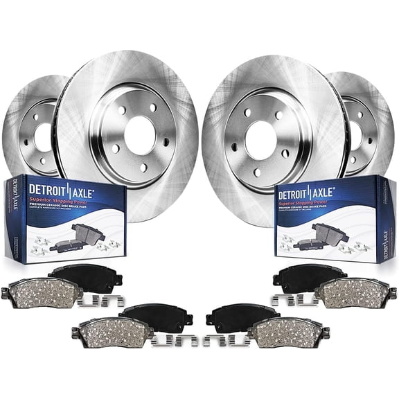 Detroit Axle - 8pc Brake Kit for 2014-2019 Nissan Rogue Disc Brake Rotors Ceramic Brakes Pads w/Hardware Replacement: 12.60" inch Front and 11.50" inch Rear