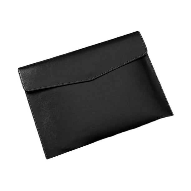 Carpeta de archivos de cuero PU shamjiam multifuncional gran capacidad suave Negro