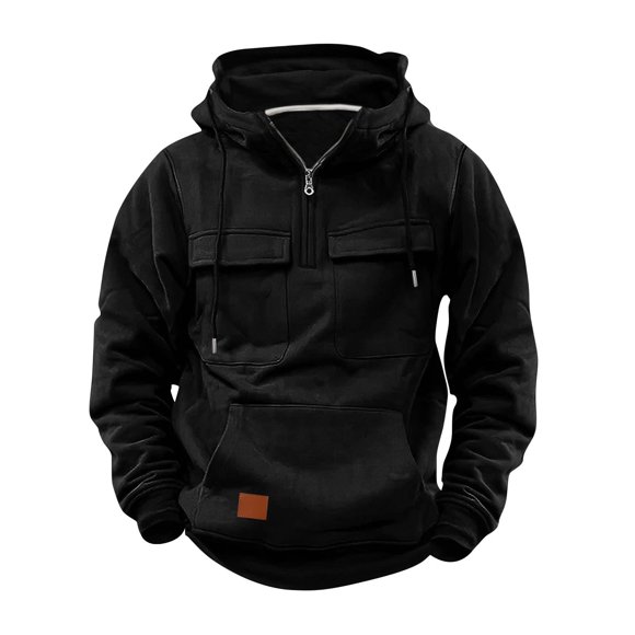 NaWent Men's Hoodies Clearance Long Sleeve Camo Hoodie Quarter Zip Pullover Men Tactical Jacket Sweatshirt Tactical Workout Hoodie