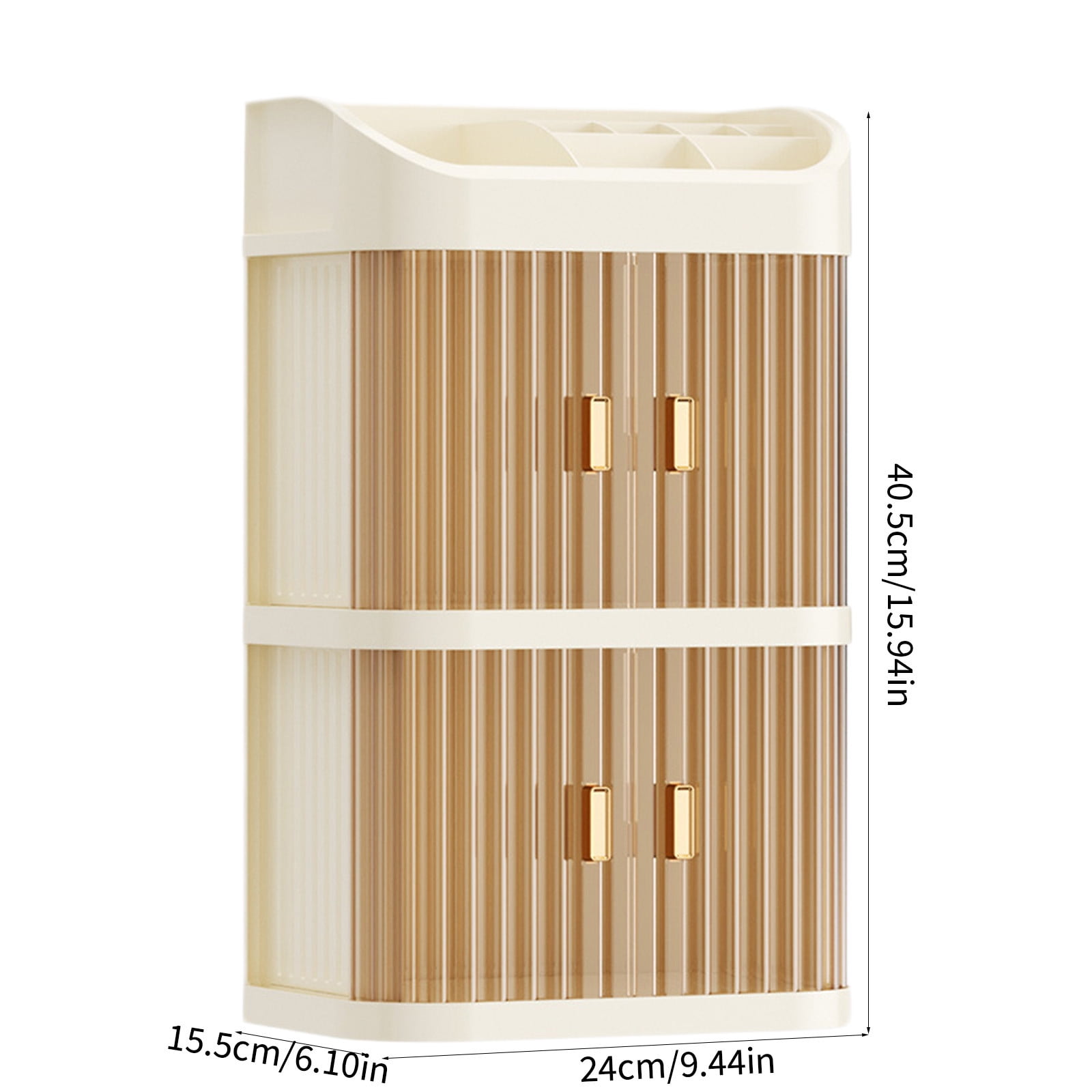 Fwttom Makeup Organizer, Desk Organizer with Drawer & Compartment, Desk Organizers And Accessories for Home Desktop Tool Stationery Beauty & Personal Care Items