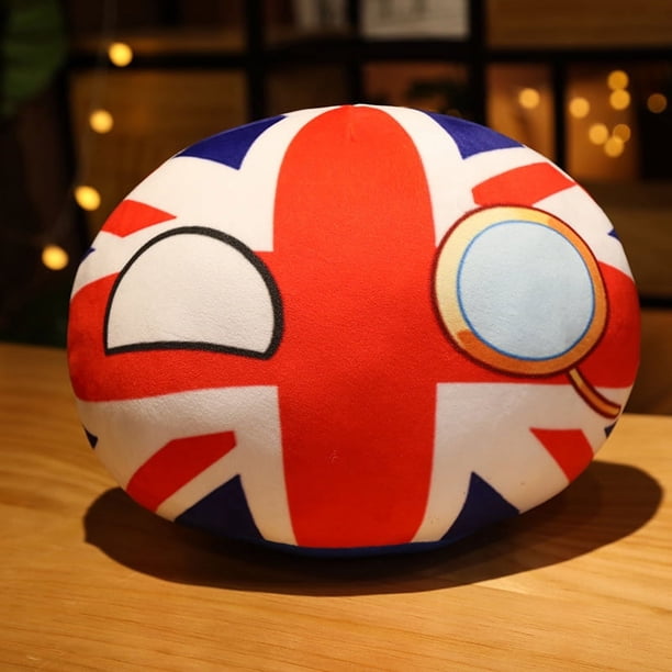Bola de la bandera nacional del país de 10-40cm, juguete de peluche colgante, muñeca Polandball URSS, EE. UU., Francia, Rusia, Reino Unido, Japón, Alemania, Italia, Countryball