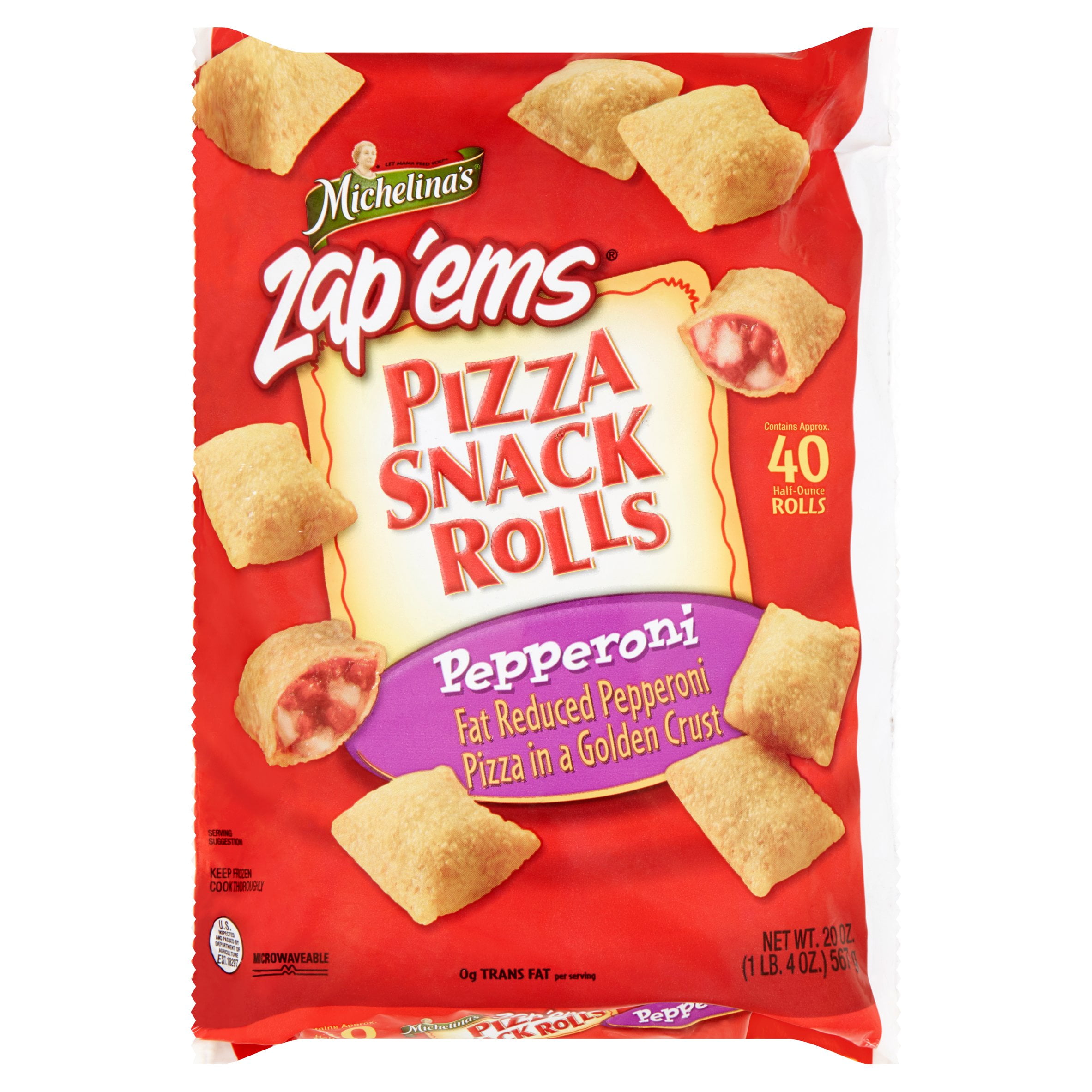 Michelina's Zap'ems Pepperoni Pizza Snack Rolls, 40 count, 20 oz