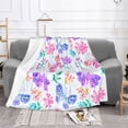 thumbnail image 2 of XMXT Throw Blanket, Multicolored Watercolor Butterfly Machine Washable Blankets for Sofa, 40 x 30 inches, 2 of 9