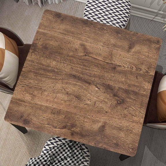 Wood Grain Square Table Cloth Fitted Tablecloth with Elastic Edge Vintage Tablecloths Waterproof Cloths for Home Dining Garden Party Farmhouse Decor, Fit for 36"x36" Tables, Style-10