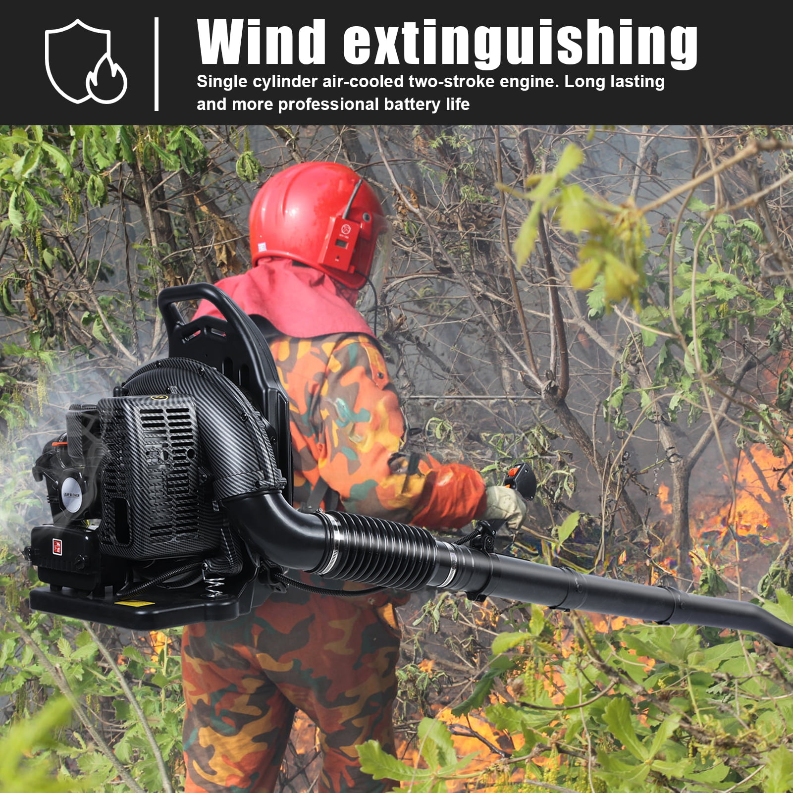 Wharick Leaf Blower for Lawn Care - Backpack Leaf Blower 63CC Gas Powered 2-Cycle Engine, 665CFM Strong Air Flow for Leaf, Sand, Gravel and Snow