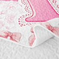 thumbnail image 5 of Catabedysis Ribbon Abc Print A Quilt Full,Personalized Monogrammed Gifts Full Bedspread Sets For Girls,3 Pieces, 5 of 7