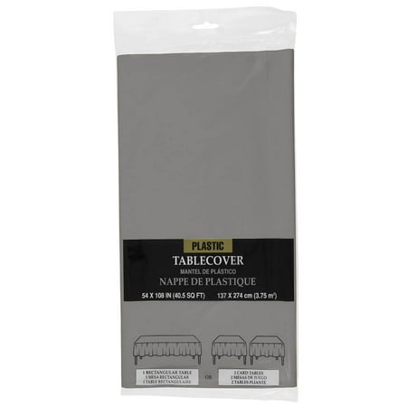 UPC: 0799418490373 | JAM Paper Plastic Table Cover  Silver Tablecloth  1/Pack