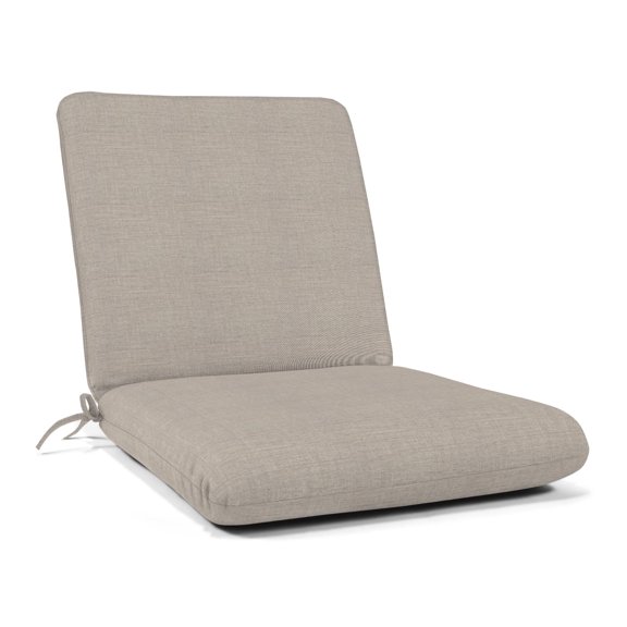 Casual Cushion Outdoor Club Chair Cushion, Sunbrella Fade & Water Resistant for Patio Club Chairs & Deep-Seat Loungers, 22"W x 22"D, 3.5" thick; Back 22"W x 22"H, 3.5" thick, Reversible, Cast Silver