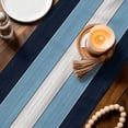 thumbnail image 5 of Vintage Country Woodcuts Table Runner 90 Inches Long,Kitchen Dining Tablerunners Blue Gradient Striped Linen Table Runners Dresser Scarves for Home Dinner Wedding Holiday Party Decor, 5 of 9