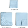 thumbnail image 3 of CGK Linens 3-Piece Ultra Soft & Comfy Hotel Luxury Sheet Set - Twin Size Cooling Bed Sheet Fits 8"-16" Mattresses, Light Blue, 3 of 7