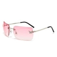 thumbnail image 2 of Rimless Rectangle Y2k Sunglasses for Women Men Cute Small Clear Frameless Tinted Lens 2000S Fashion Shades Butterfly, 2 of 5