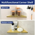 thumbnail image 2 of Corner Shower Shelves 10", Brushed Gold 304 Stainless Steel Recessed Bathroom Shelf, Grout in Shelf Rack for Tiled Wall, 2 Pack, No Drilling Needed, 2 of 13