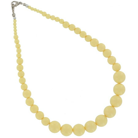 Wet Seal Yellow Graduated Lucite Beaded Close-Fitting Choker Necklace 16