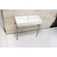 thumbnail image 2 of Kingston Brass VPB39178ST New Haven 39" Porcelain Console Sink with Stainless Steel Legs (1-Hole), White/Brushed Nickel, 2 of 6