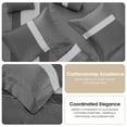 thumbnail image 5 of LANCO MODERN LIFESTYLE Grey Comforter Set Queen Size, Jacquard with Matching Solid Microfiber Piece Work, All Season Bedding Sets, 7 Pieces Home Décor, 5 of 7