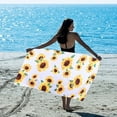 thumbnail image 2 of Sunflower Floral Beach Towel for Women Girls Adults, Oversized Lightweight Pool Swim Bath Shower Towel, Thin Quick Dry Sand Proof Sunflower Beach Towel Gifts, 2 of 5
