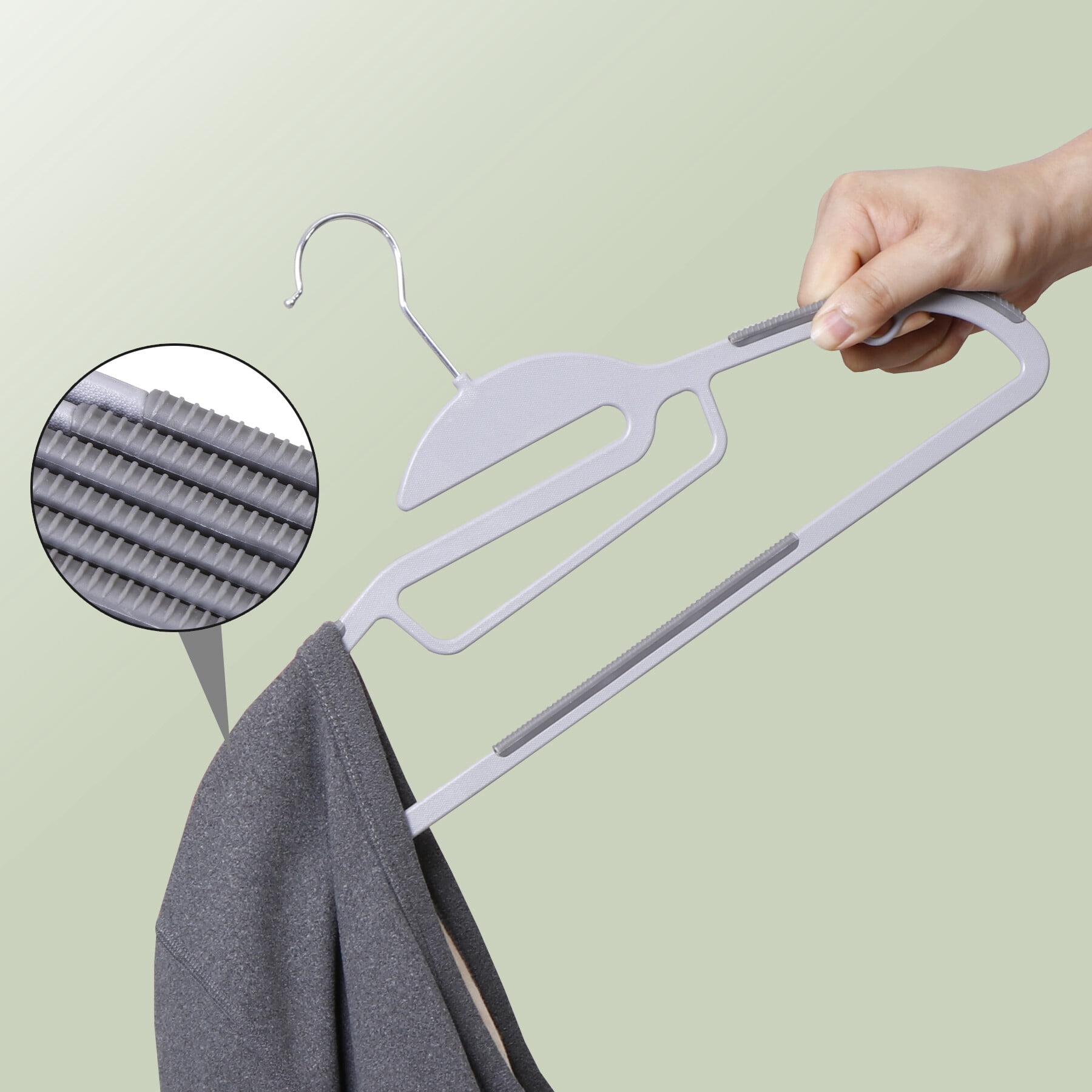 ZENY Heavy Duty Plastic Hangers 50 Pack with Non-Slip Design 360° Swivel Hook