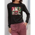 thumbnail image 2 of Farm Animals Xmas - Santa Hat Festive Women's Long Sleeve, 2 of 4
