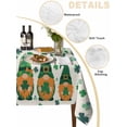 thumbnail image 2 of St Patricks Day Table Cloth, Waterproof Tablecloth for Rectangle Tables, Green Shamrock Spring Watercolor Gnomes Beige Reusable Washable Fabric Table Cover for Restaurant Kitchen Dining 60"x84", 2 of 9