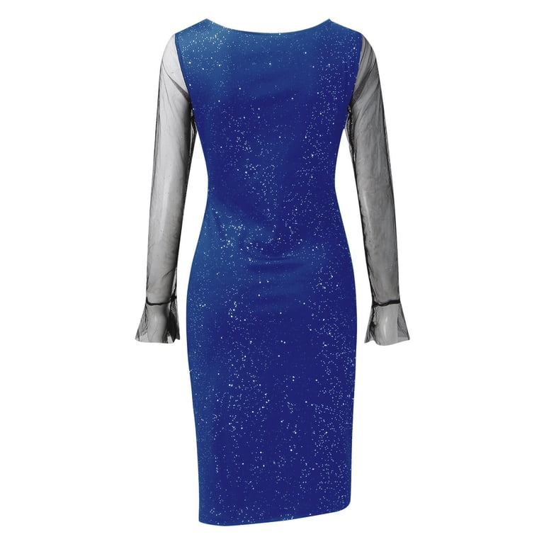 can i wear a bodycon dress Long Sleeve Thigh Split Bodycon Midi Dress in Black