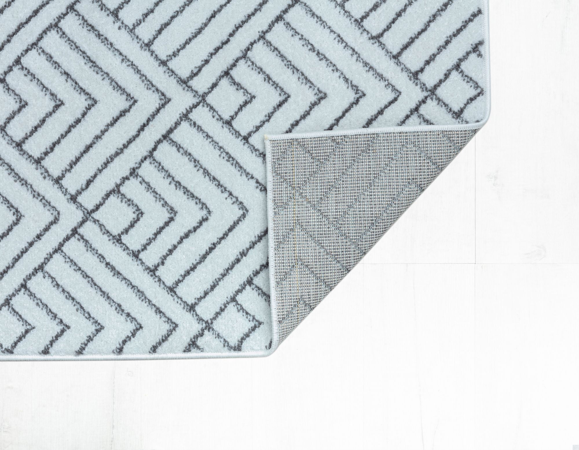 Mason Brooks Azure AZ10B Deco White Geometric Contemporary Ivory Area Rug, 8'3" X 10'0"