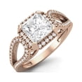 thumbnail image 3 of Mooneye 2 Ct Square Moissanite Diamond 925 Sterling Silver Rose Vermeil Split Shank Women Gift Ring, 3 of 3