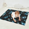 thumbnail image 2 of Black Blue Butterfly Dandelion Pattern Blanket,Comfortable Soft Flannel Throw Blanket,All Season,Warm Lightweight Blankets for Sofa Bed Couch Living Room Chair,30"x40", 2 of 4