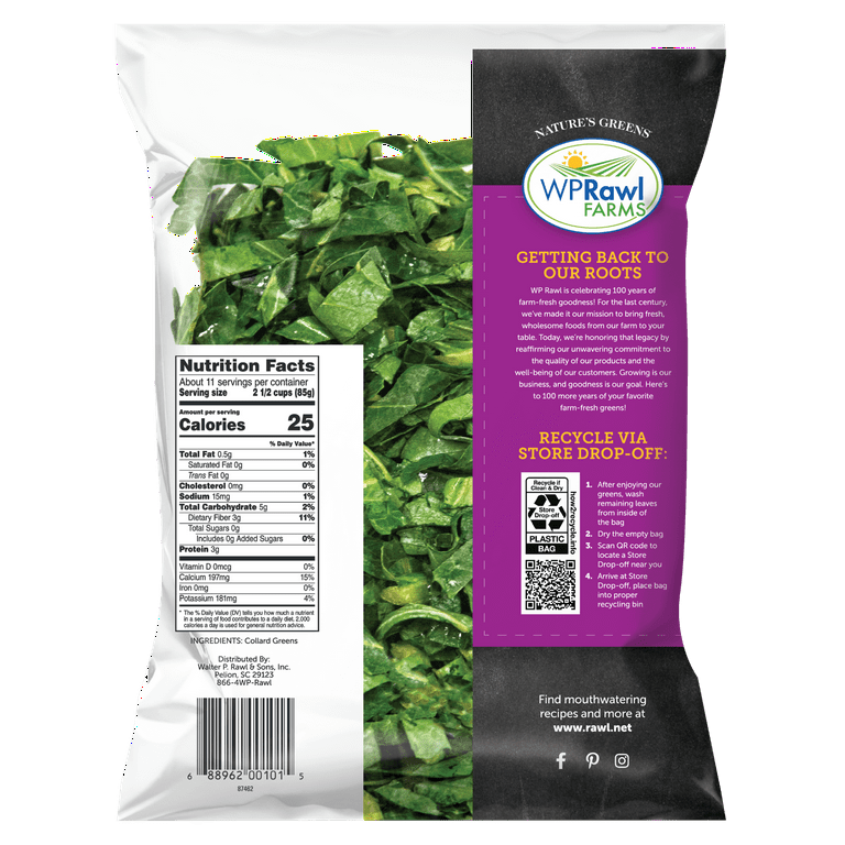 Fresh Chopped Collard Greens, 32 oz - Walmart.com