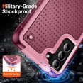 thumbnail image 2 of for Samsung S21 Plus Case: Galaxy S21+ Case for Women Girls, Hard Back and Soft TPU, Military Protection Slim Fit Cell Phone Case Cover, Samsung Galaxy S21 Plus 5G Case, Pink+Red, 2 of 14