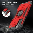 thumbnail image 4 of For Samsung Galaxy S24 FE /Fan Edition Armor Hybrid with Ring Holder Kickstand Shockproof Heavy-Duty Durable Rugged Dual Layer Cover ,Xpm Phone Case [ Red ], 4 of 10