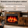 thumbnail image 3 of Ktaxon 70" Farmhouse TV Stand with Fireplace, Wood Entertainment Center with LED for TVs up to 80", 4 Barndoor Storage, 23" Electric Fireplace Mantel, Rustic Brown, 3 of 8