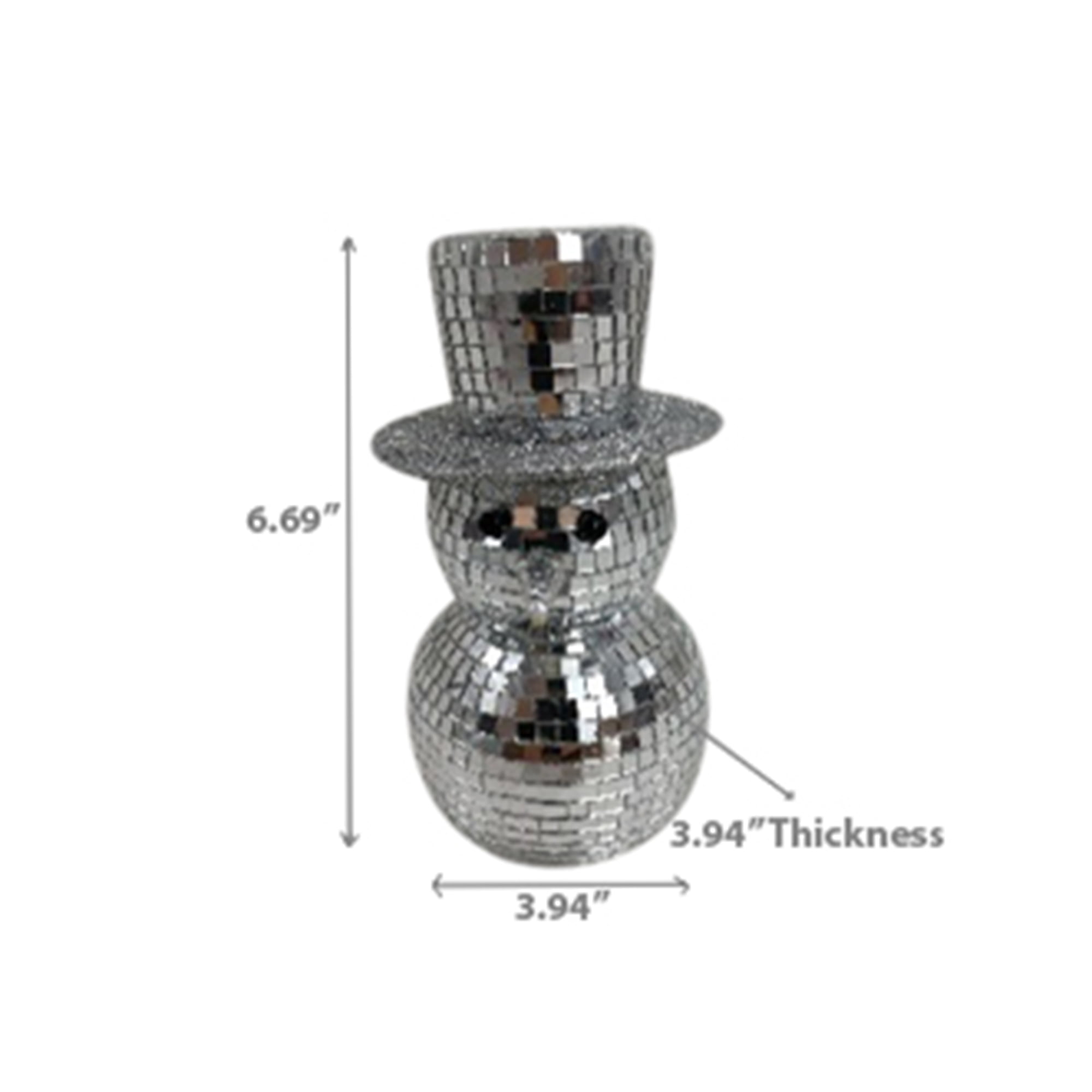 Bonhomme De Neige Disco Avec Chapeau (Argent)