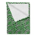 thumbnail image 2 of Jungle Foliage Soft Flannel Fleece Throw Blanket, Modern Pattern with Exotic Leaves on a Background of Zigzags, Cozy Plush for Indoor and Outdoor Use, 60" x 80", Charcoal Grey Green, by Ambesonne, 2 of 5