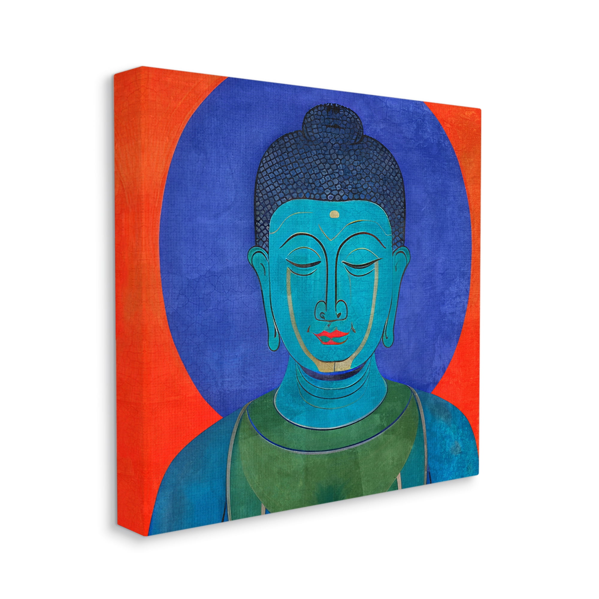 Stupell Industries Vivid Buddha Portrait Abstract Painting Gallery Wrapped Canvas Art Print Wall Art, 30 x 30