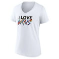 thumbnail image 2 of Women's White Los Angeles Angels Love Wins V-Neck T-Shirt, 2 of 3