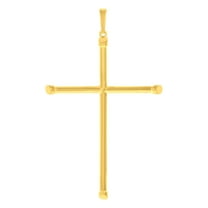 10k Yellow Gold Mens Cross Religious Charm Pendant Pendant Necklace for Men