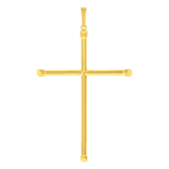 10k Yellow Gold Mens Cross Religious Charm Pendant Pendant Necklace for Men