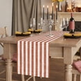 thumbnail image 1 of Orange Red Stripes Table Runner Farmhouse Striped Geometric Simple Art Tablerunners 18 x 72 Inch, Table Decorations Tabletop Scarf for Summer Gathering Holiday Farmhouse Kitchen Dining Decor, 1 of 7