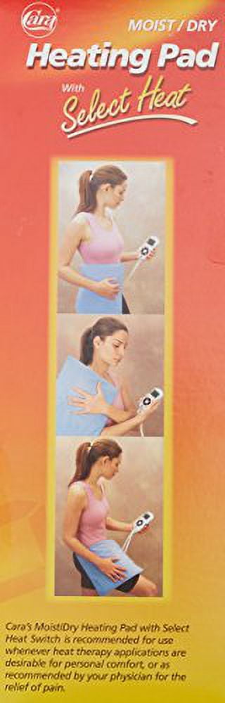 Cara Heating Pad with Select Heat Relieves Back Pain, Moist/Dry Standard