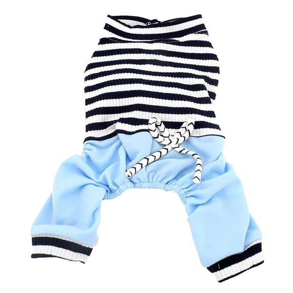 Stripe Small Dog Outfits Cotton Jumpsuit Puppy Pajamas, Denbek Comfortable Cotton Puppy Pajamas with Pants, Perfect Cat Apparel & Pajama Shirt for Chihuahuas, Yorkies, and Boys