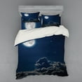 thumbnail image 1 of Ambesonne Galaxy Bedding Set 4 Pcs, Moon and Stars, Queen, Grey Dark Blue, 1 of 3